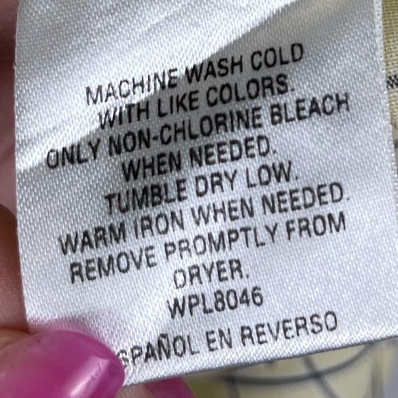 Club Room Charter Club Long Sleeved Button Down Windowpane Neck Size 16 1/2 - Picture 7 of 7